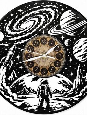 SPACE vinyl record clock